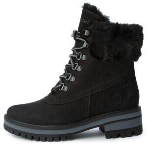 Timberland Courmayeur Valley 6” Waterproof Faux Fur Hiking Boots 9 Black